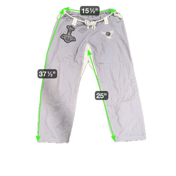 Raven Fightwear Men's Thor Nordic Uniform Premium BJJ Gi Grey A3t1 Top A2t1 Bott - Picture 4 of 14